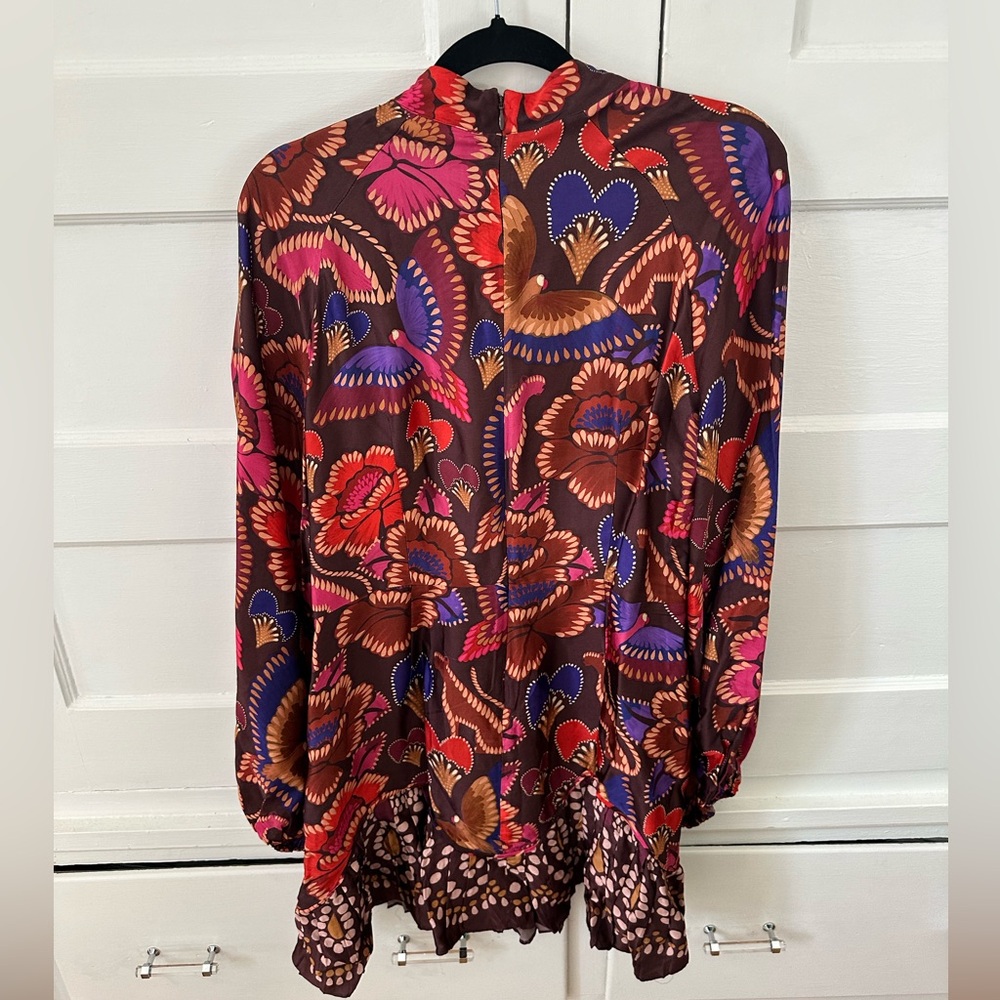 FARM Rio Bright Flora Colorful Long Sleeve
Satin Mini Dress Boho Size XL - Picture 12 of 12